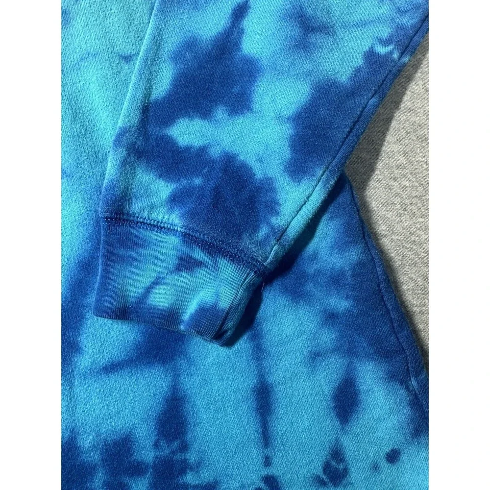 Victoria Secret PINK Tye Dye Sweatshirt xs Blue Long Spellout Crew Neck‎